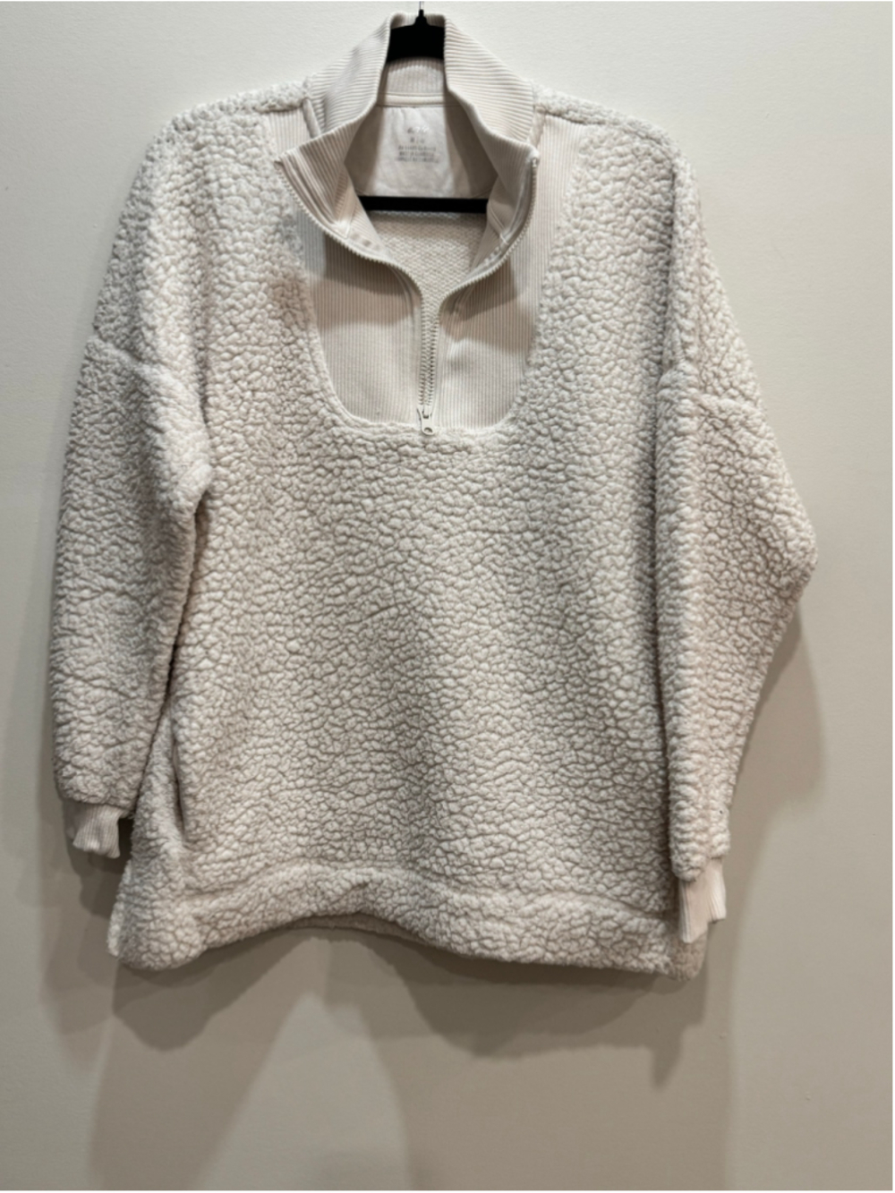 Aerie Sherpa Fleece Quarter-Zip Sweatshirt Size M Oversized Cozy